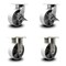 Service Caster 8 Inch Heavy Duty Semi Steel Cast Iron Caster Swivel Lock/Brake 2 Rigid, 2PK SCC-KP92S830-SSR-SLB-BSL-2-R-2 - alternate 1